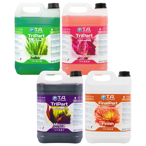 Комплект удобрения для жесткой воды / TriPart Grow + Bloom + MicroHW + FinalPart Finish, 500 мл / Terra Aquatica