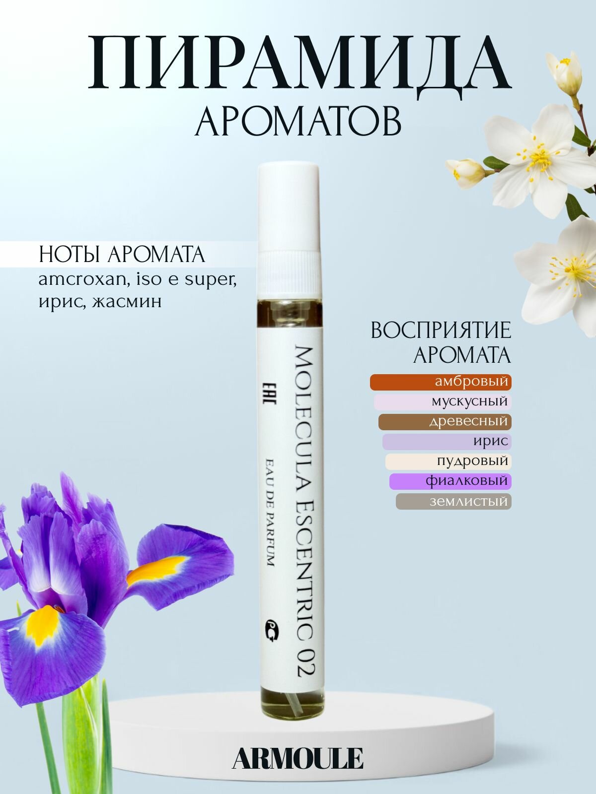 Стойкие Масляные Духи Armoule Molecula Escentric 02 Молекула 2 Унисекс 10 мл — фото 1