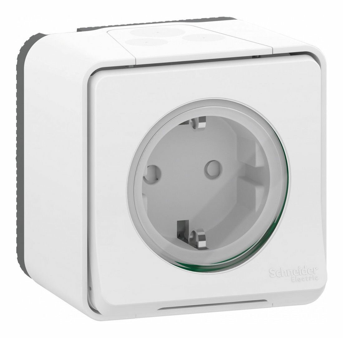Розетка Schneider Electric MUREVA STYL открытый монтаж со шторками белый MUR39034