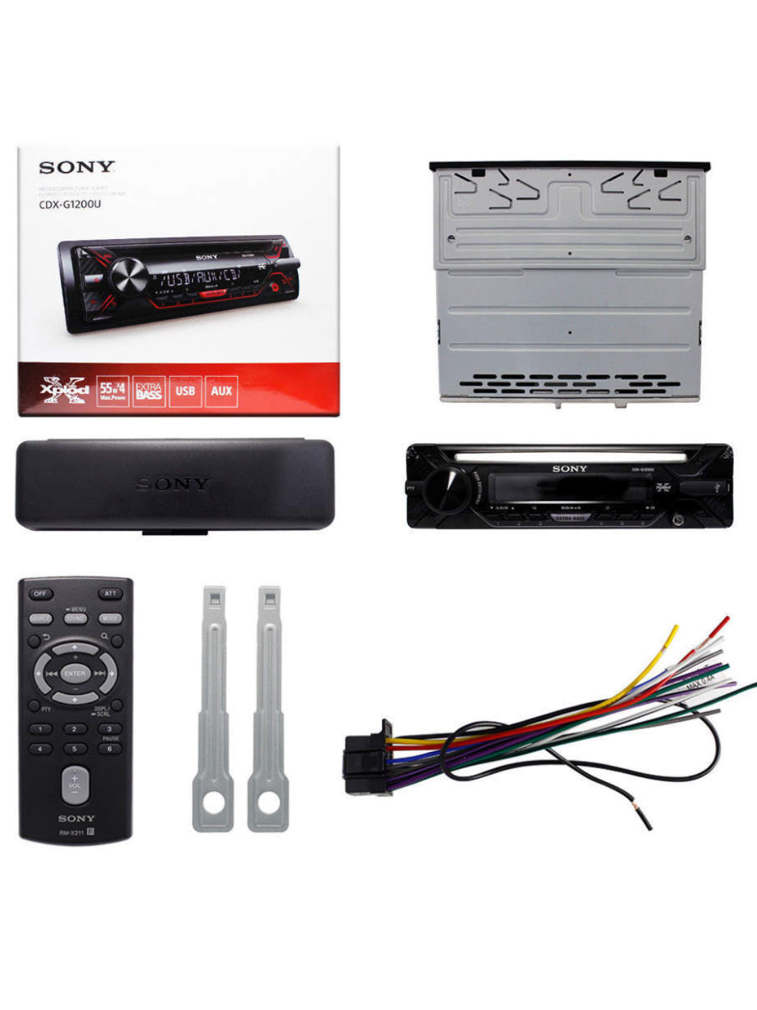 Автомагнитола SONY CDX-G1200U Q, черная, 4", 55Вт, встроенный CD-плеер, радиоприемник — фото 1