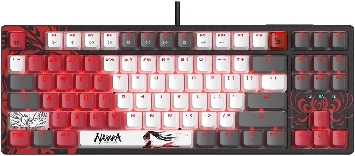 Клавиатура A4Tech Bloody S87 Pixels Red проводная USB серый/белый