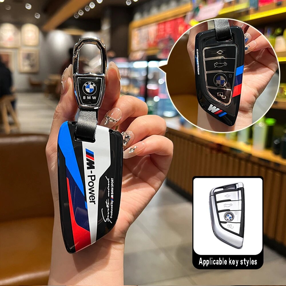 Наклейки ABS Racing, чехол для дистанционного ключа автомобиля для BMW M 525 530 5 серии x1 x3 x4 X5 F15 X6 F16 G30 G11 G18 G20 F48 F39 Брелок, Ordinary key length, black B