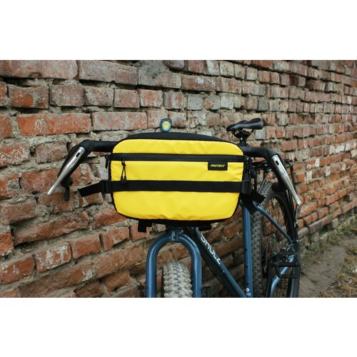 Сумка BIKE TOUR на руль, цвет желтый, р-р 31х18х8 см. PROTECT