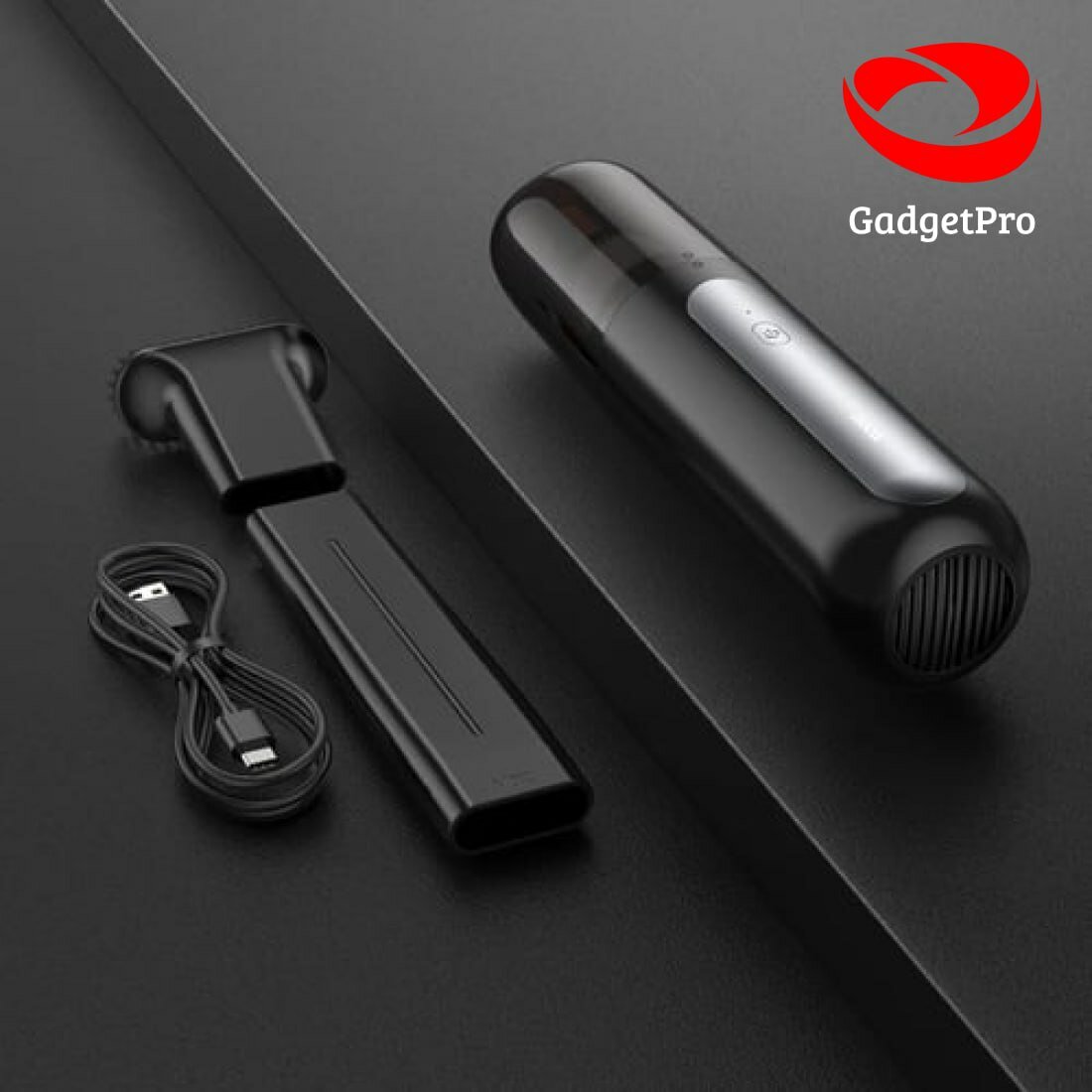 Портативный беспроводной пылесос Hoco ZP1 Cool, 55 Вт, 4000 mAh, для авто и дома, чёрно-серый