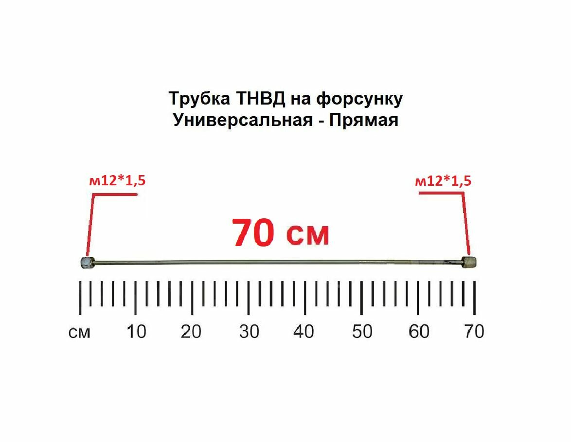 Трубка ТНВД (прямая универсальная "м12/м12" - 70 см.) топливная высокого давления