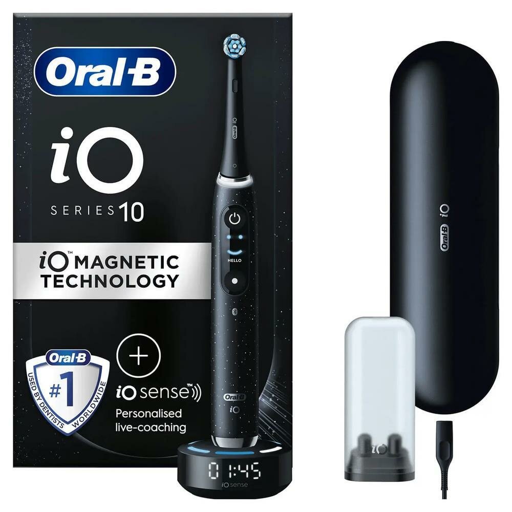 Электрическая зубная щетка Oral-B IO10 Cosmic Black, беспроводная, с таймером, 7 режимов