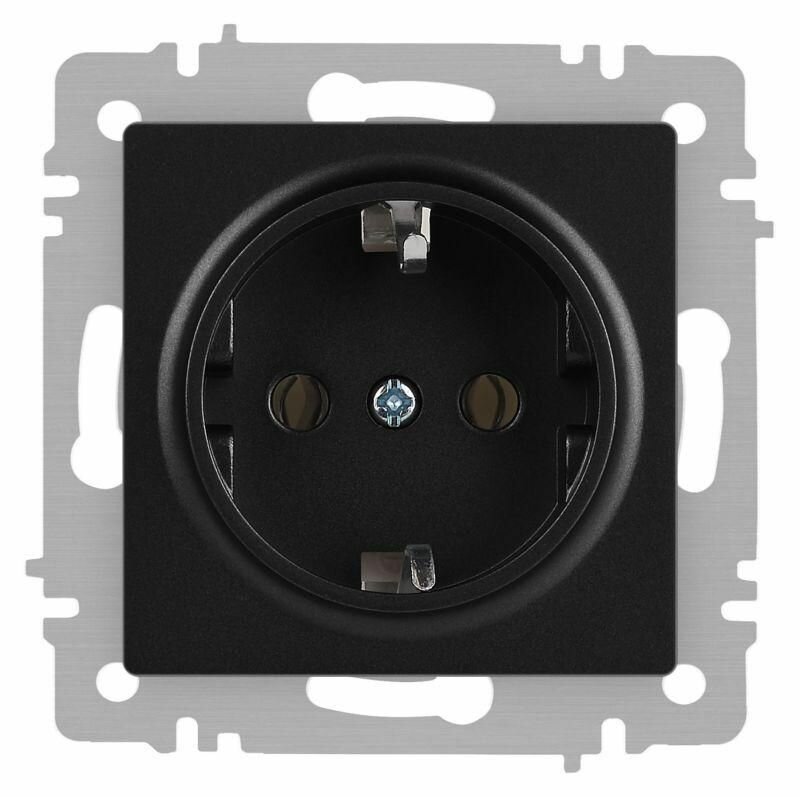 Розетка 1-м СП Accent 6-202-05 16А IP20 250В 2P+E Schuko антрацит Intro Б0063693