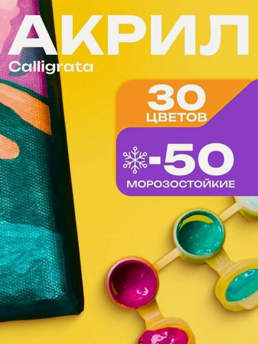 Изображение товара Набор акриловых красок "Calligrata" 30 цветов, 3 мл, морозостойкие