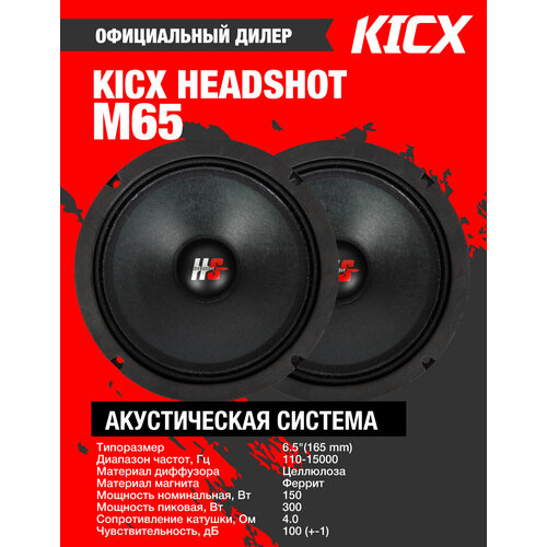 фото Автомобильная акустика kicx headshot m65 черный