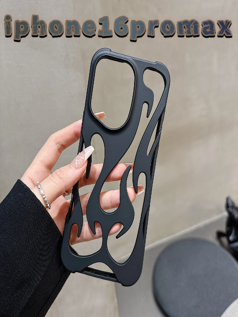 Чехол для iPhone 16 Pro Max с матовым покрытием, огненным дизайном и усиленной защитой углов — стиль и безопасность
