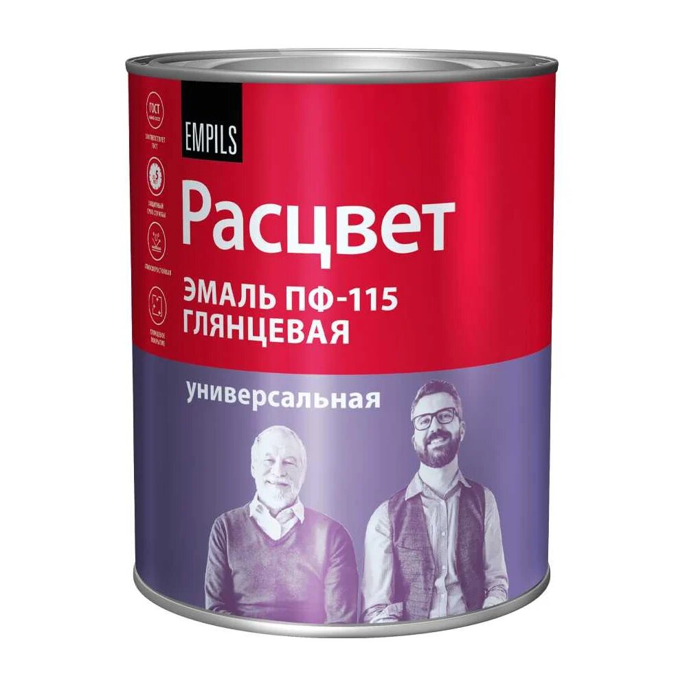 Эмаль Расцвет ПФ-115 серая 0.9 кг 9749