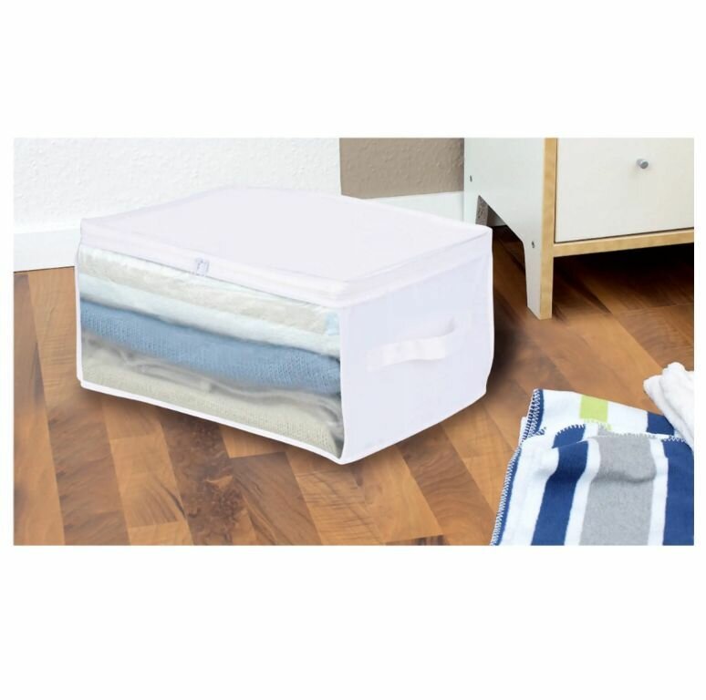 Кофр 40x20x30 см нетканый материал цвет белый