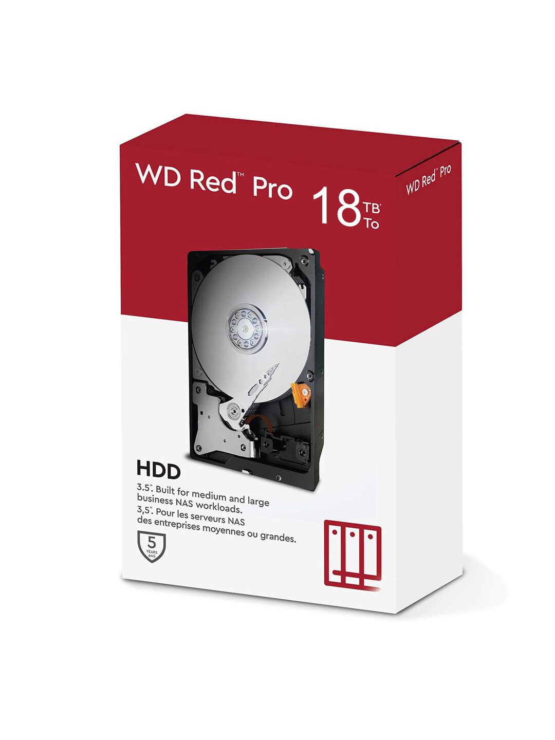 Жёсткий диск Western Digital WD Red Pro, 18ТБ, NAS HDD SATA III, 7200об/мин, форм-фактор 3.5", кэш 512МБ