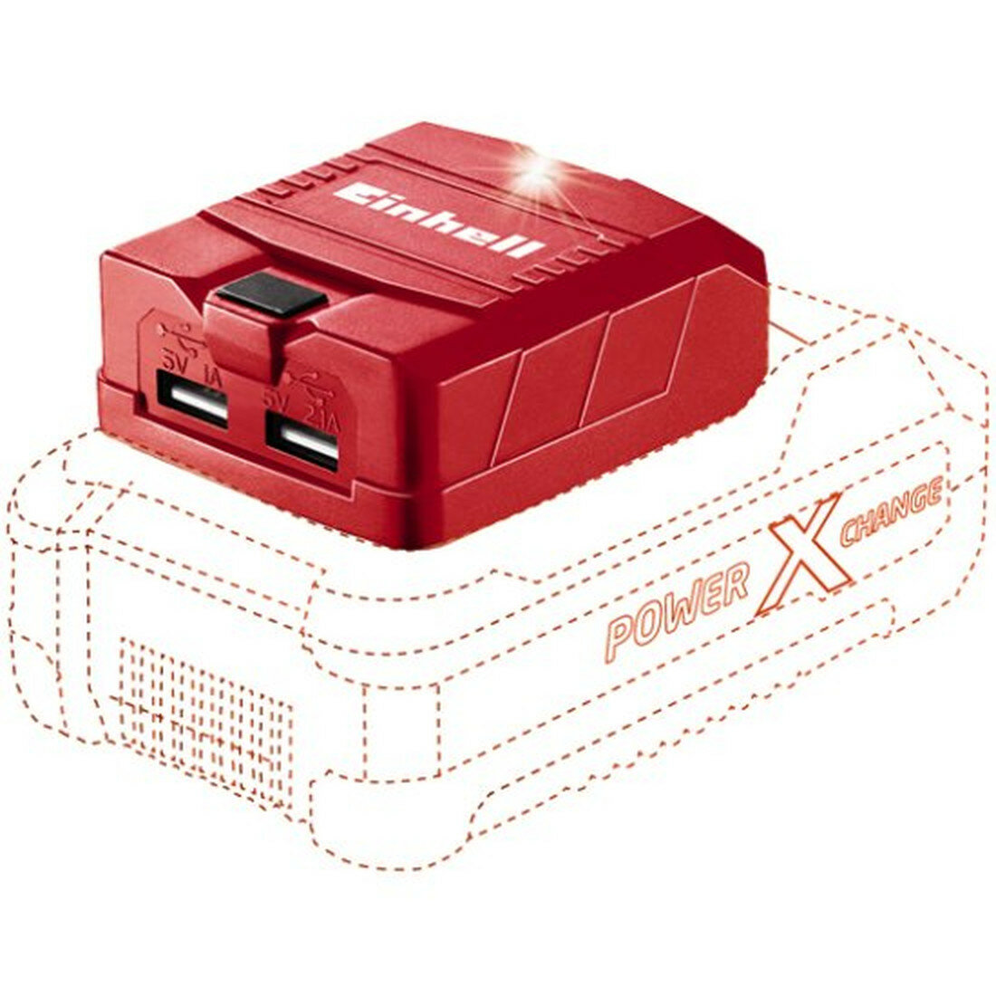 Блок зарядки Einhell TE-CP 4514120, для Li-ion аккумуляторов, 18В, USB-порт