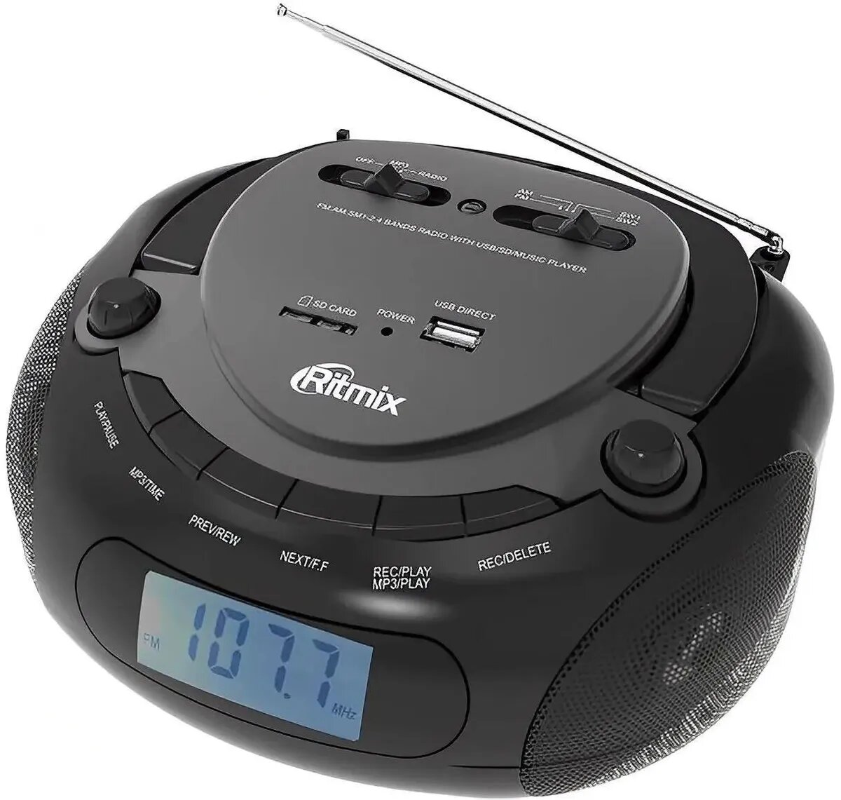 Аудиомагнитола Ritmix RBB-030BT, черный