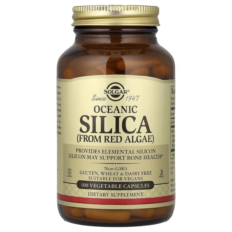 Solgar Oceanic Silica From Red Algae, Океанический кремний 100 веганских капсул