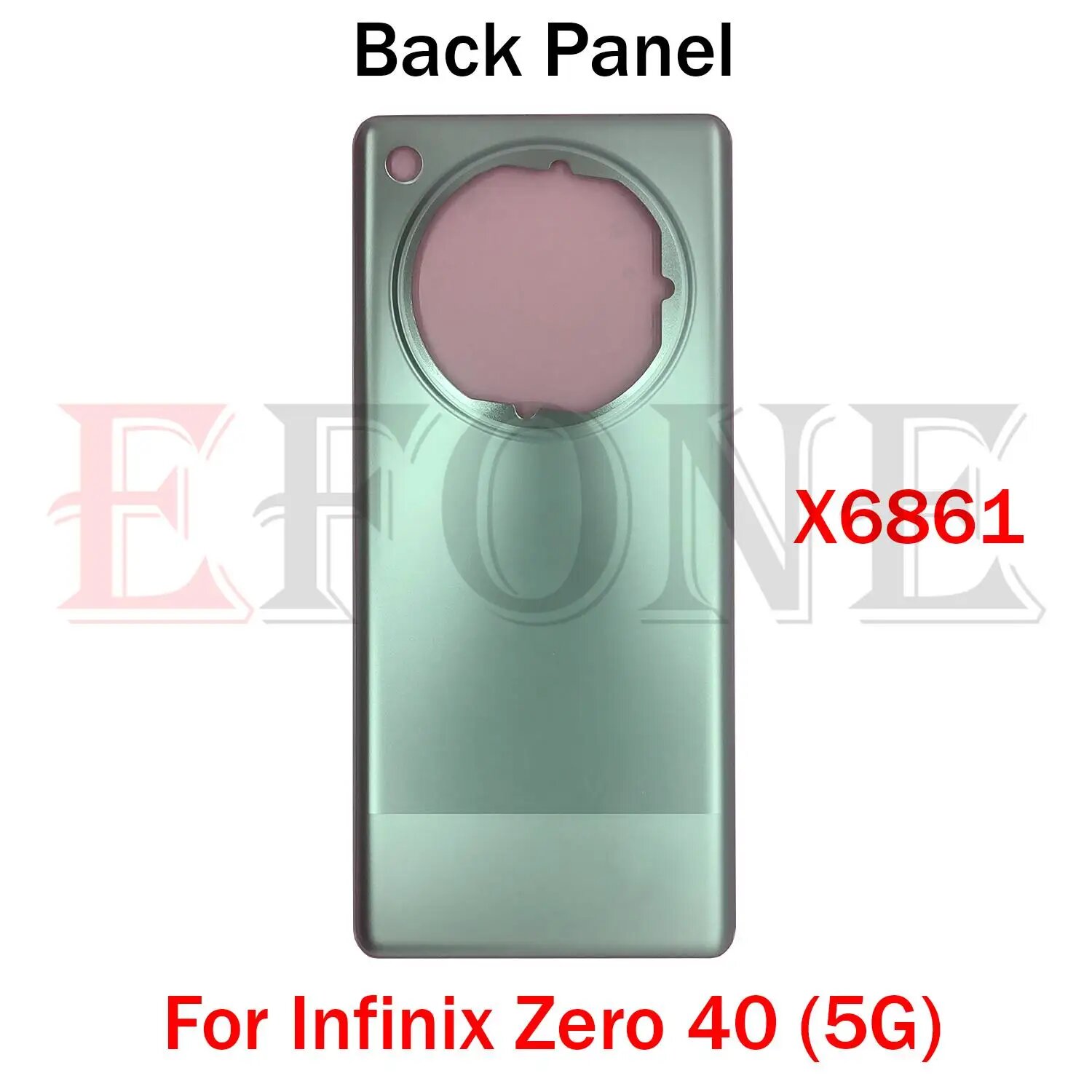 Стеклянный материал для Infinix Zero 40 5G X6861, задняя батарейная стеклянная крышка, задняя панель, дверной корпус, запасные части, Black No Lens — фото 1