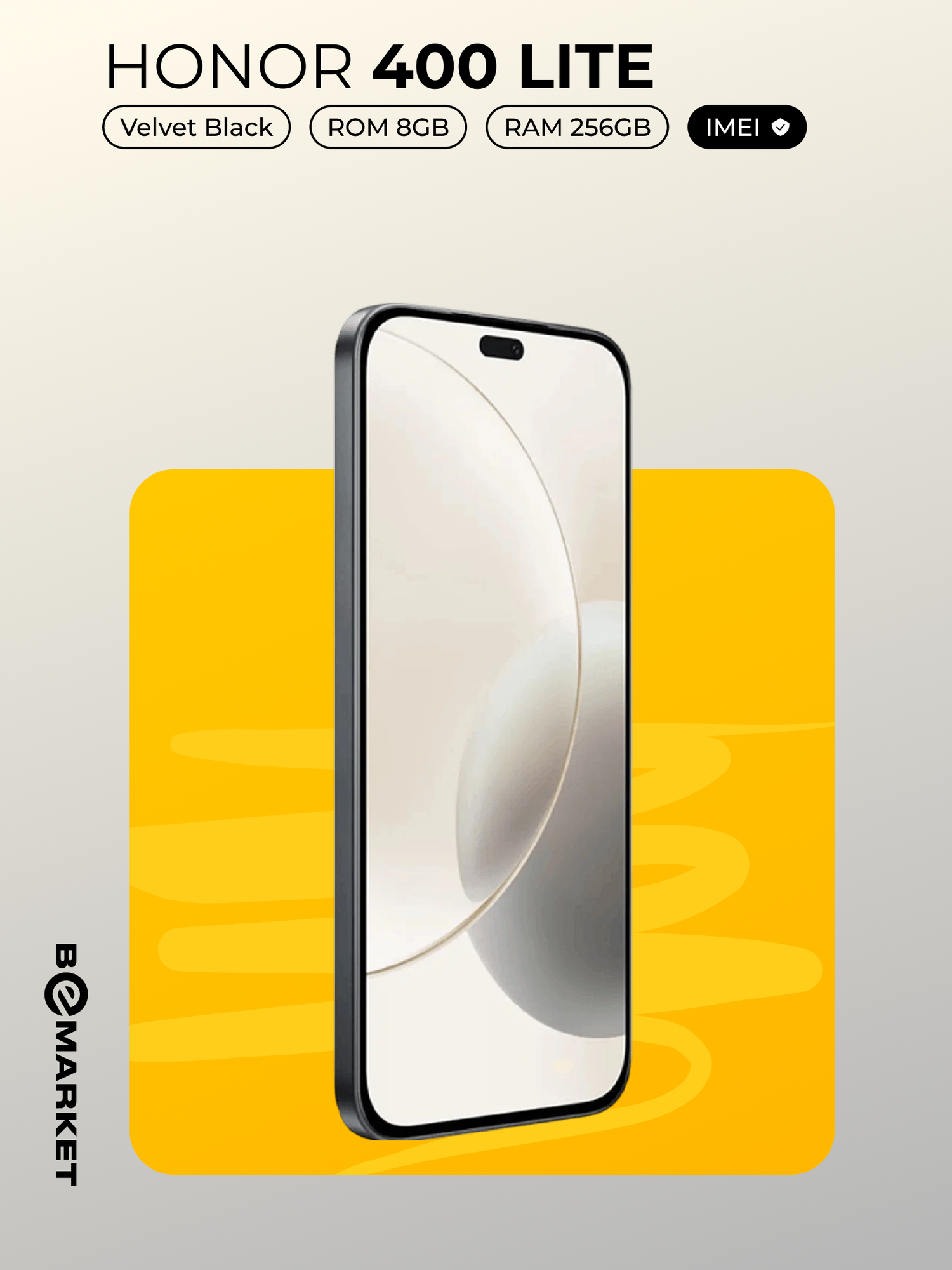 Смартфон Honor 400 Lite, Velvet Black, 8/256 GB, диагональ экрана 6.7" — фото 1