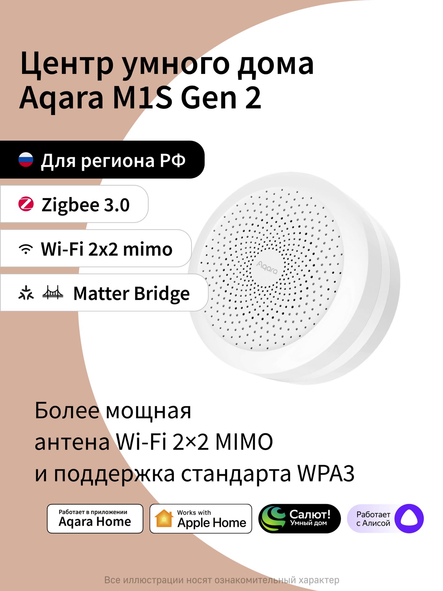 Центр умного дома (хаб) Aqara M1S Gen 2 HM1S-G02, Zigbee 3.0 — фото 1