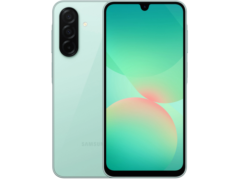 Смартфон SM-A266B Galaxy A26 5G 256Gb 8Gb мятный моноблок 3G 4G 2Sim 6.7" 1080x2340 Android 15 50Mpix 802.11 a/b/g/n/ac NFC GPS GSM900/1800 GSM1900 Protect microSD max2048Gb