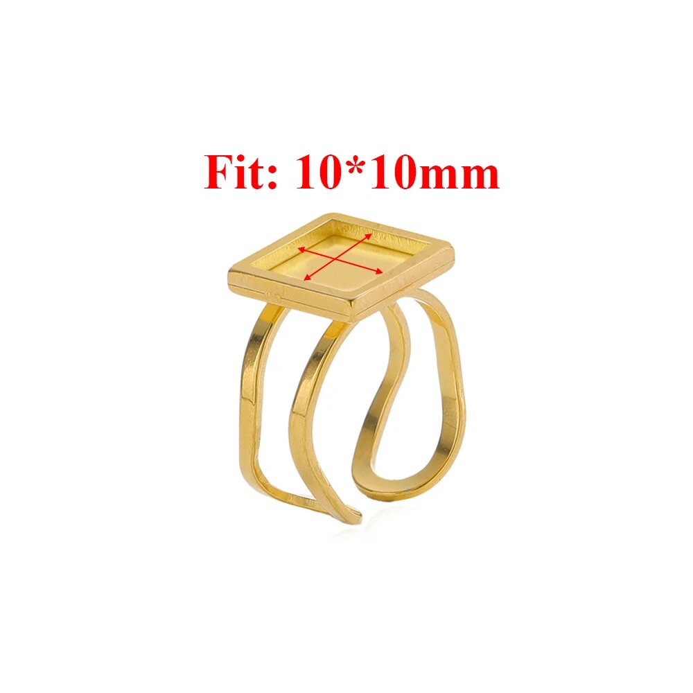 4 шт. Открытые кольца из нержавеющей стали Semitree 25 мм