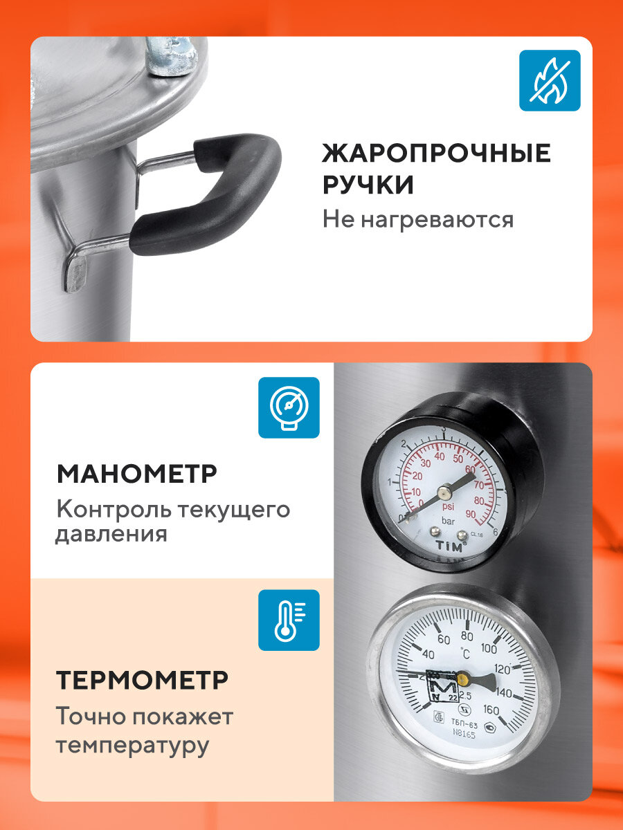 Автоклав для домашнего консервирования паровой Fansel Лайт 8л — фото 1