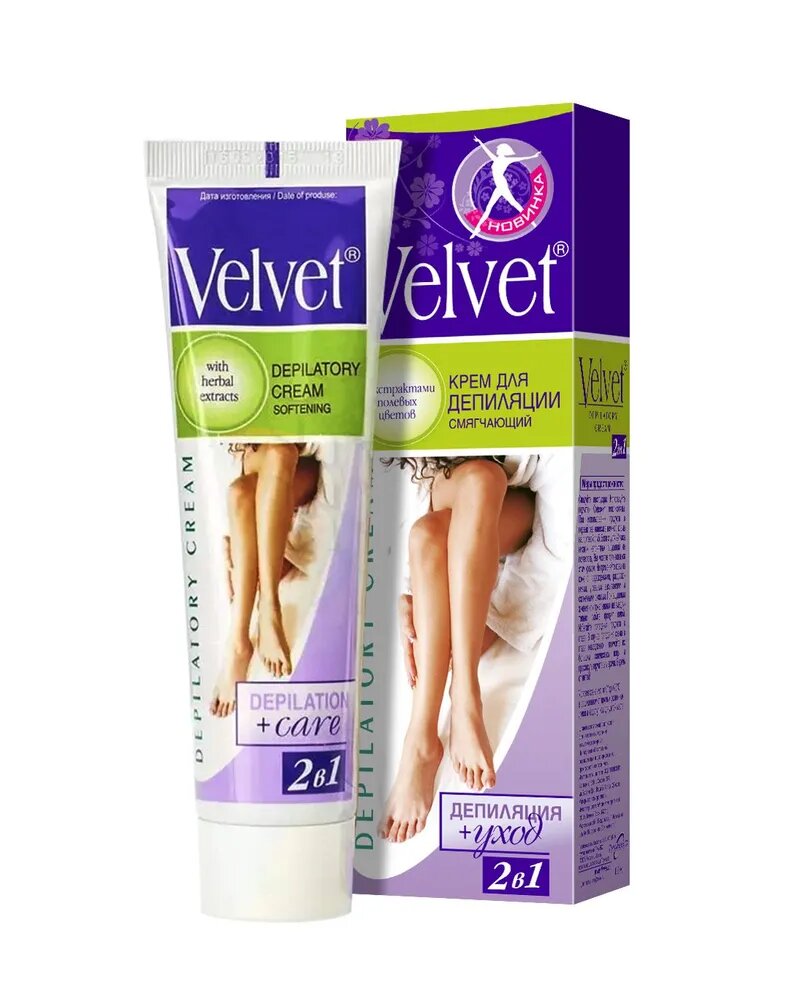 Velvet Крем для депиляции 2 в 1 смягчающий с экстрактом полевых цветов 100 мл