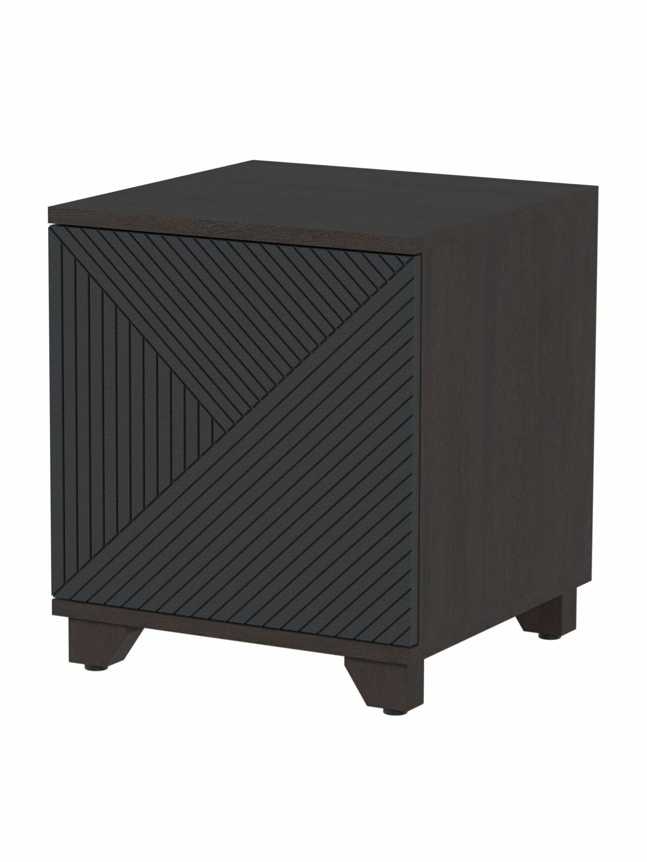 Тумба прикроватная Копенгаген со створкой Венге / Черный мат (12 Стульев)