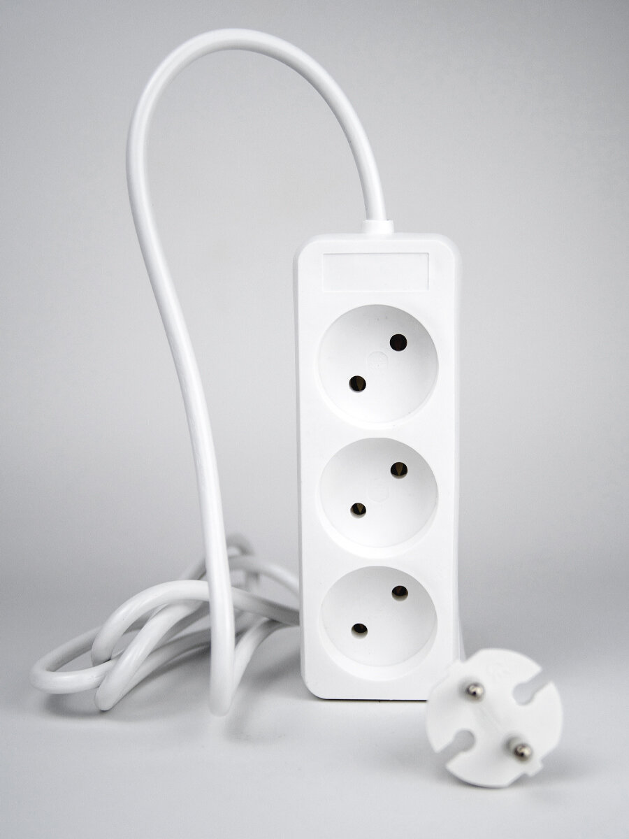 Удлинитель Extension Socket, S-CD-3, 3-метровый кабель, белый, 1 шт