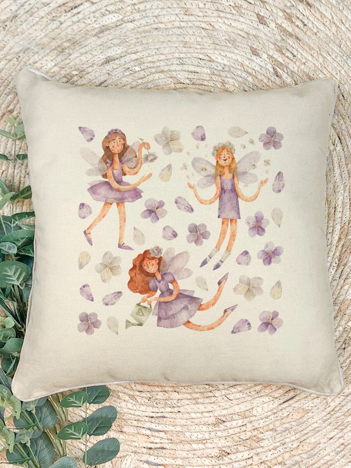 Наволочка для декоративной подушки Gerasim "Феечки", 41х41 см, эко-ткань хлопок/полиэфир