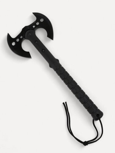 Изображение товара Топорик тактический двухсторонний, металл/пластик, 42 см, черный