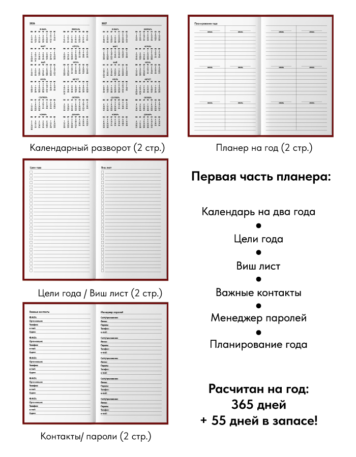 Планер ежедневник недатированный маленький формат Coverlis — фото 1