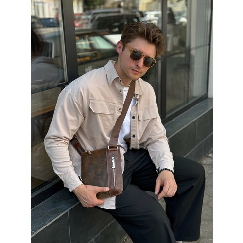 Сумка кросс-боди Igermann фактура матовая гладкая черный 9280₽