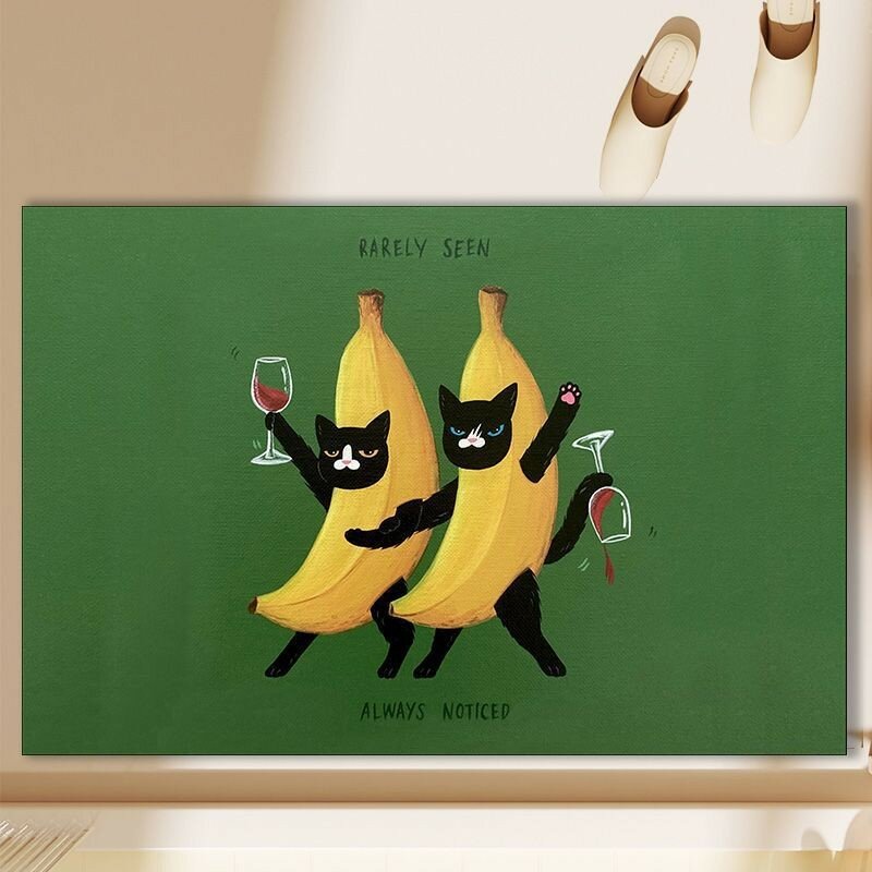 Geometric style nonslip bathroom rug with waterabsorption for bedroom or living room black cat c 40x60cm diatom mud