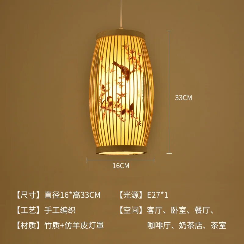 Бамбуковая художественная бамбуковая люстра в китайском стиле  креативная бамбуковая люстра в стиле Дзен для чайного дома  ресторана  отеля  магазина  В и б  фонарь из бамбука  No bulb  A