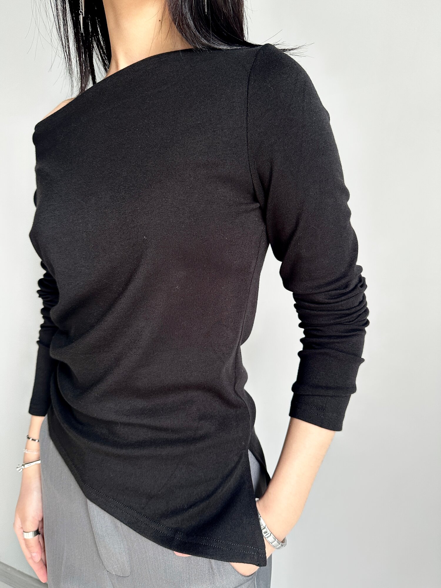 Лонгслив INK Черный, серый, размер Std, , черный — фото 1