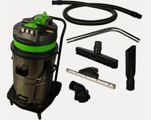 Изображение товара Пылесос GRASS BF580-3 Baiyun, 3 турбина, мощность 3000Вт, бак 70л, цвет серый/зелёный