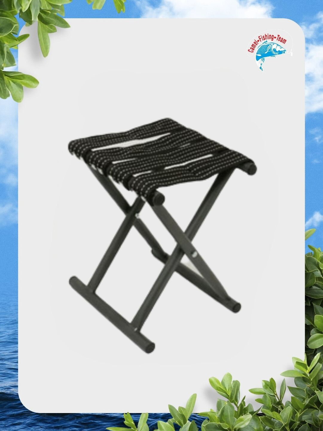 Стул туристический, табурет складной для рыбалки и пикника - Серый,25х23х31см