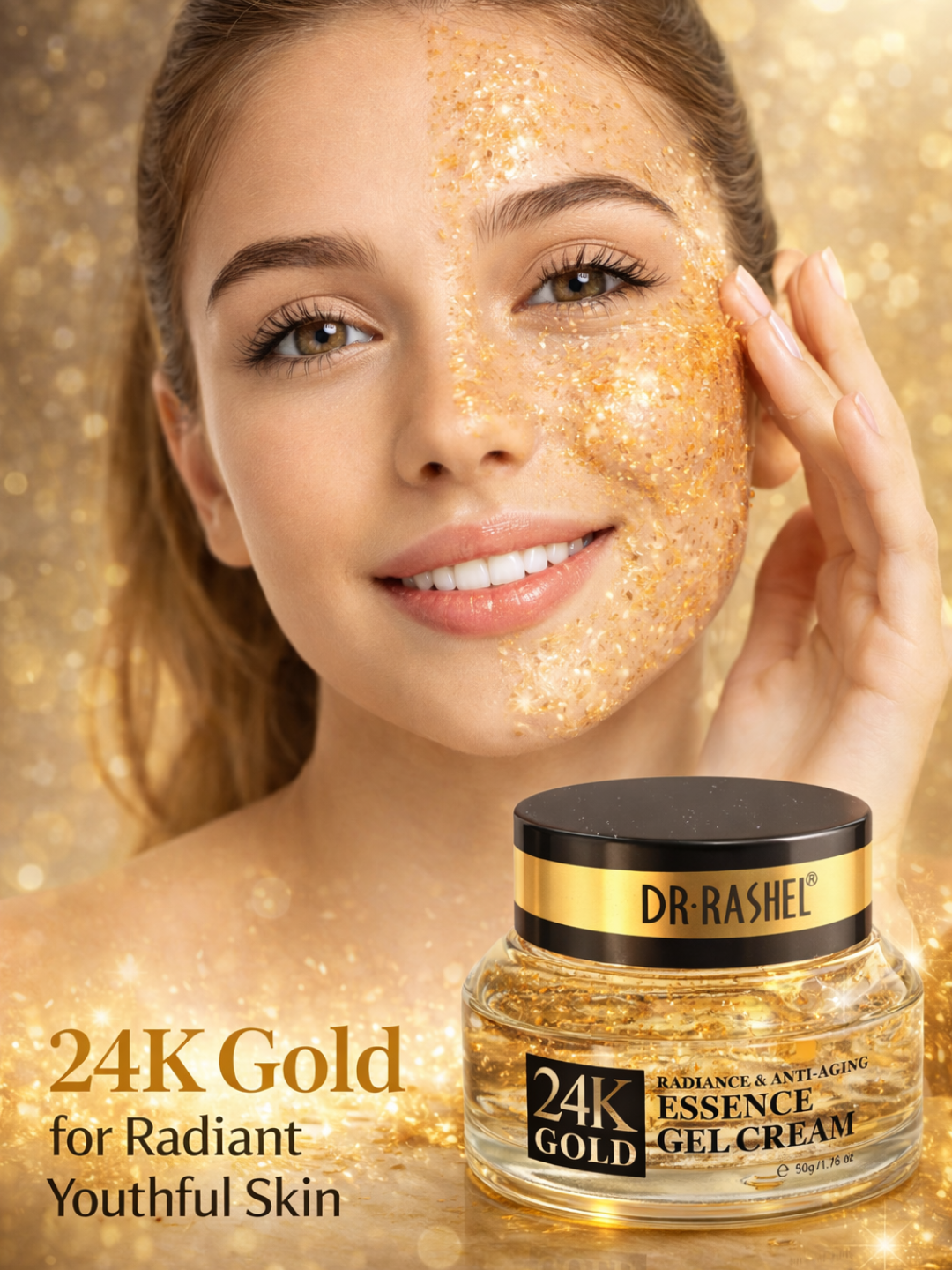 Антивозрастной крем - гель для лица 24K Gold от Dr. Rashel, 50 гр