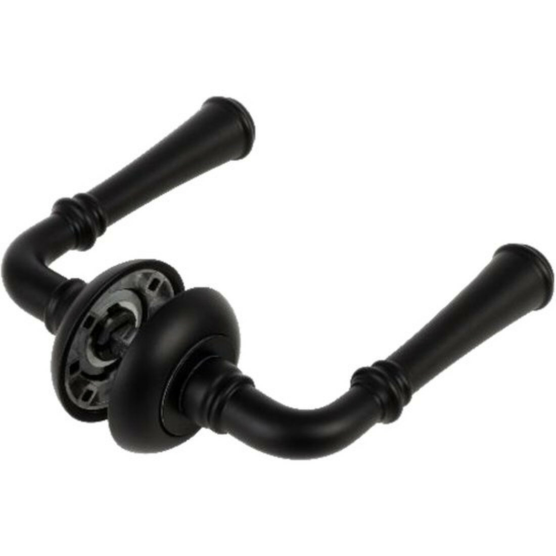 Adden Bau Ручка дверная межкомнатная на круглом основании BELLA A175 BLACK (цвет чёрный матовый)