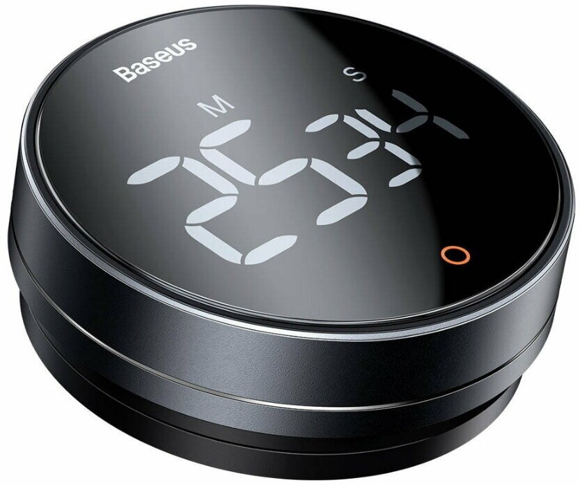 Изображение Таймер Baseus Heyo Rotation Countdown Timer Pro с магнитом и звуковым сигналом для кухни, тренировок и учебы компактный и удобный цифровой таймер с LED-дисплеем