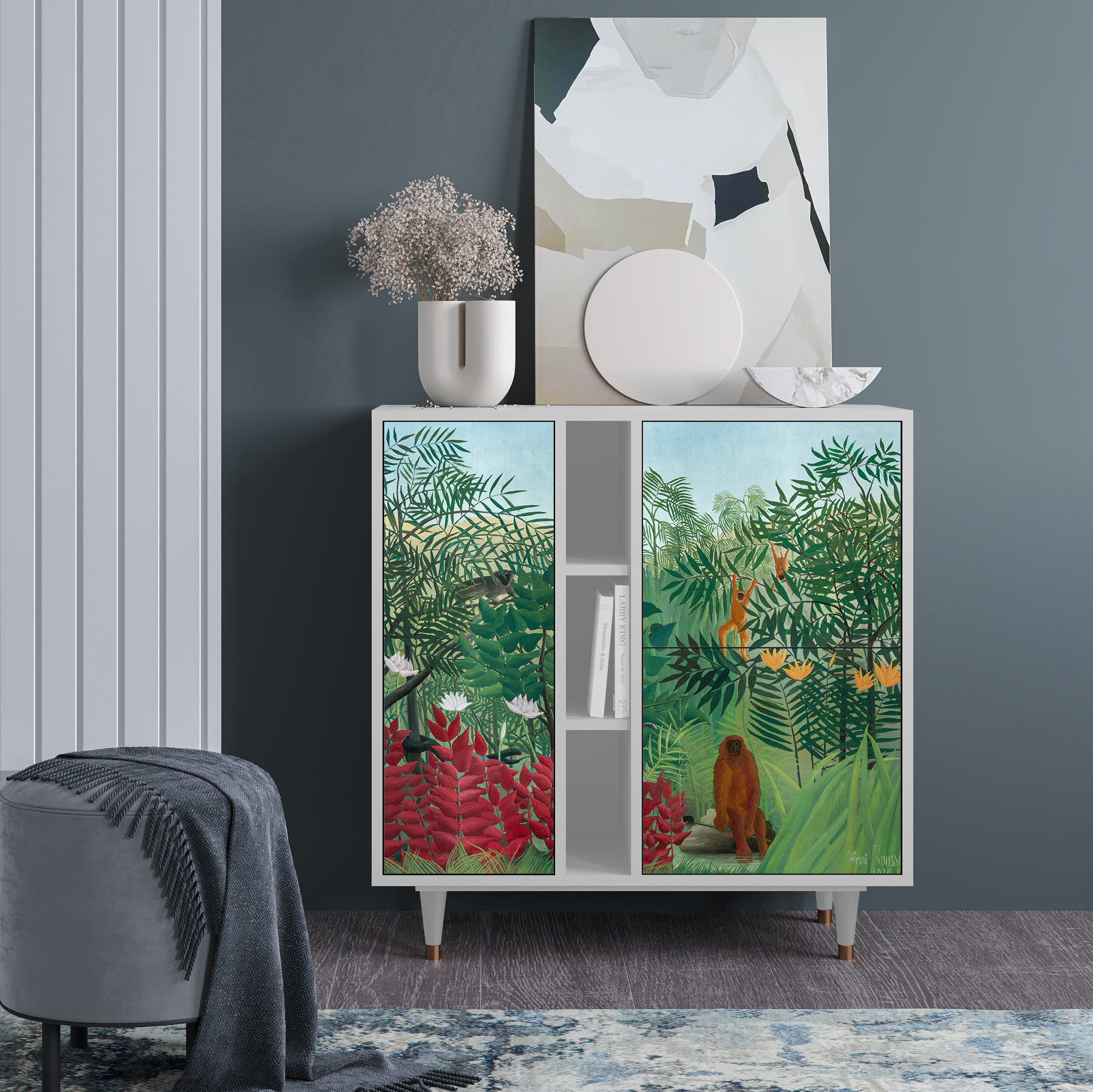 Комод - STORYZ - BS5 Jungles in Paris by Henri Rousseau , Размер - 94 x 96 x 41 см, Цвет корпуса - , Белый