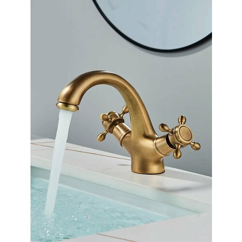 Винтажный смеситель ououfaucet для умывальника античная латунь 400 мм 3201₽