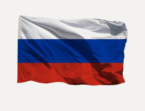 Изображение товара Односторонний флаг России 90х135 см односторонний на атласе