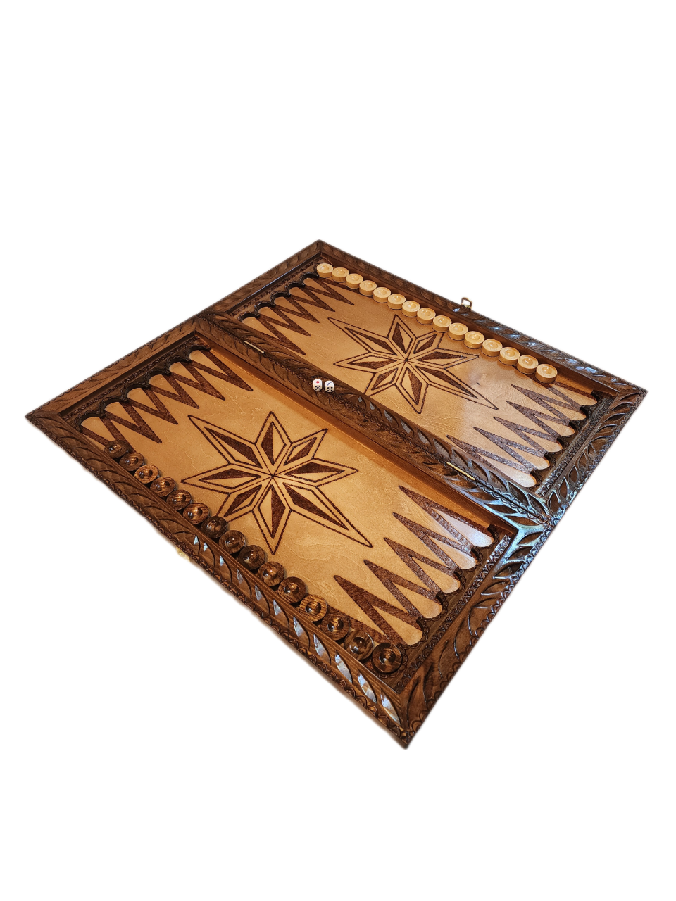 Нарды ручной работы, покрыты 5-тью слоем лака размер 60х30 — фото 1