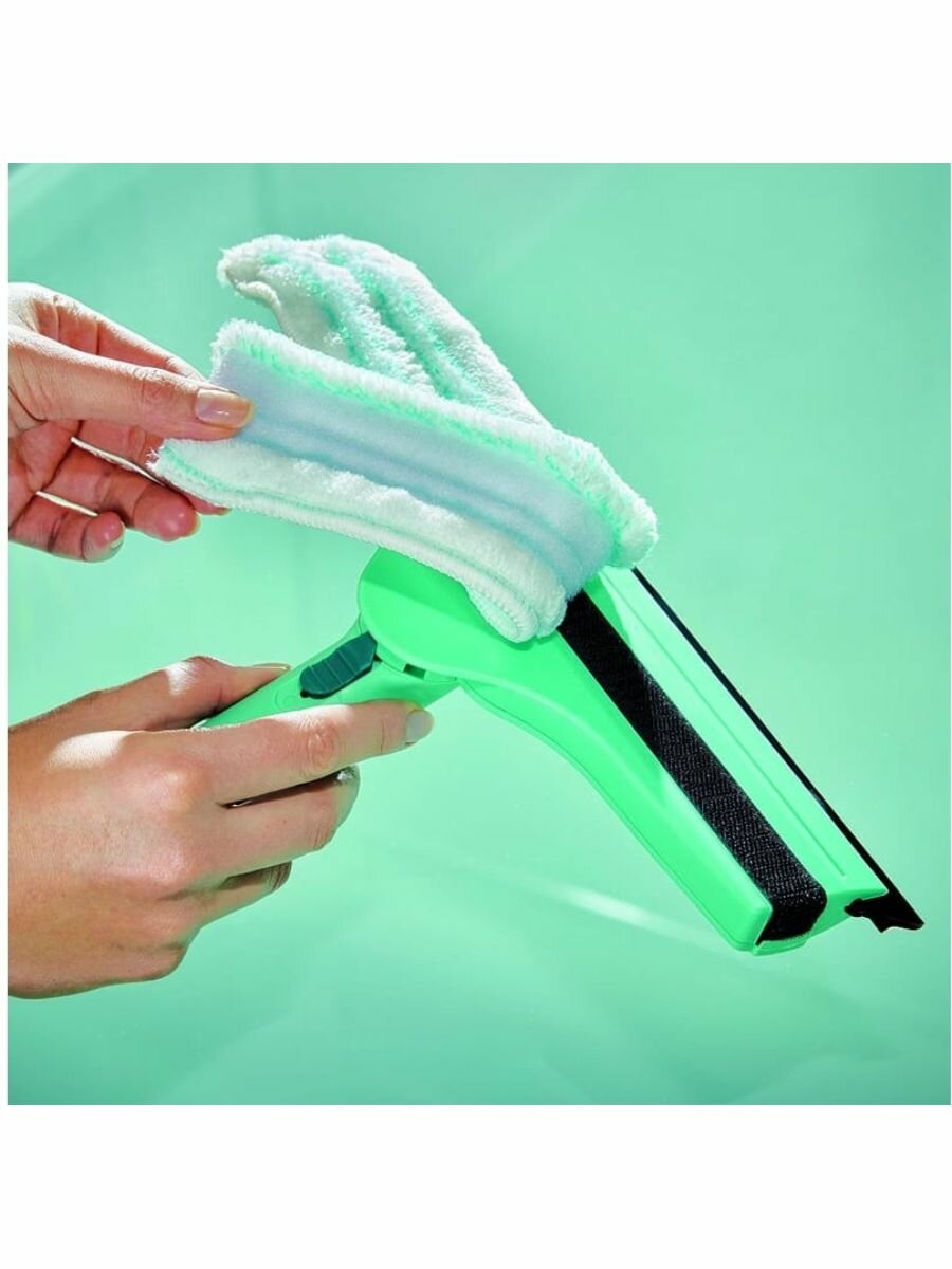 LEIFHEIT Стеклоочиститель 51320 W&F Cleaner L micro duo, бирюзовый — фото 1