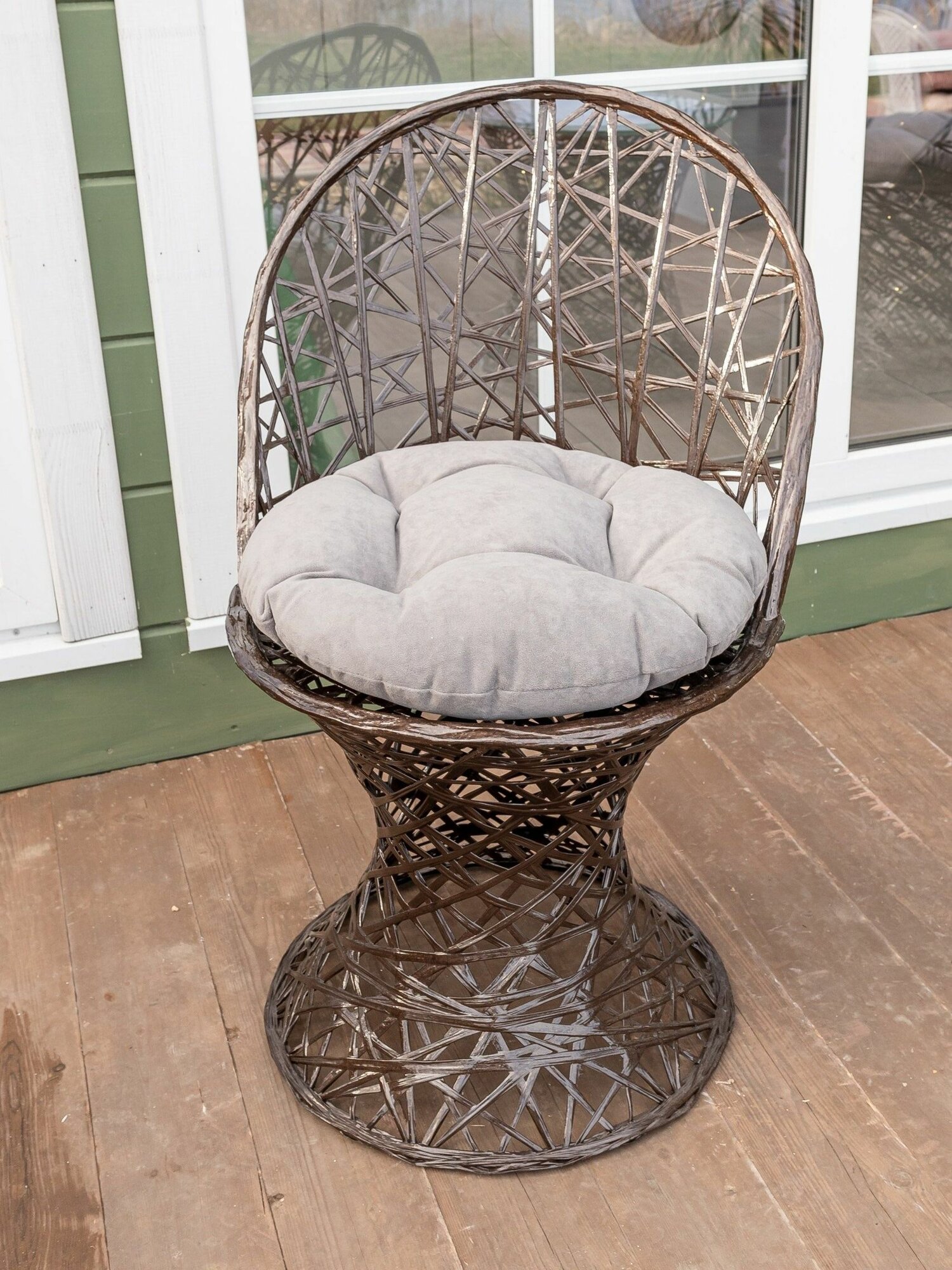 Всепогодное кресло садовое плетёное из ротанга для дома и дачи