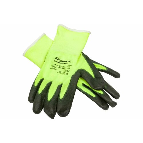 фото Перчатки milwaukee hi-vis cut level с уровнем сопротивления к порезам.