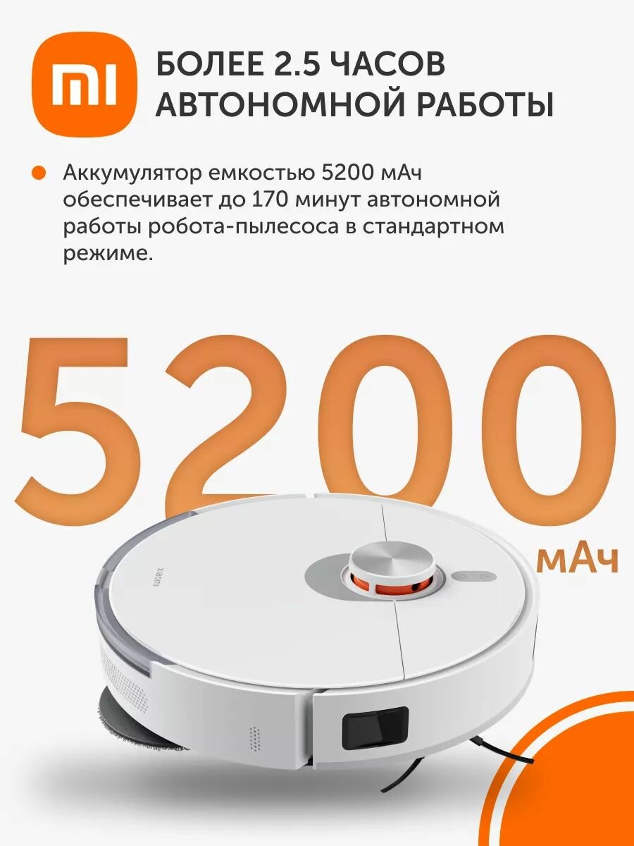 Робот-пылесос Xiaomi Robot Vacuum S20+ (белый) EU — фото 1