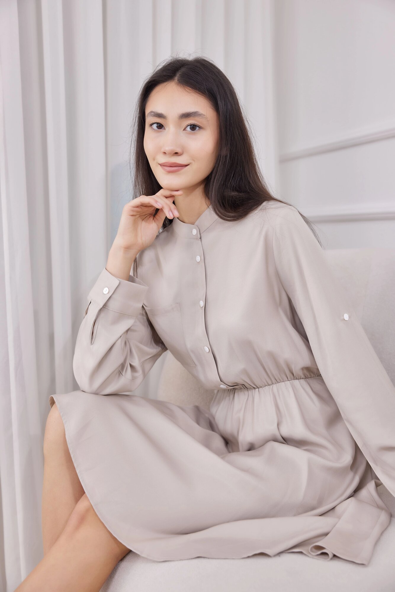 Платье Selfie, размер L, бежевый — фото 1